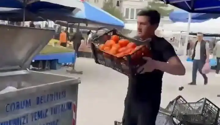 Pazarcı, Domatesleri Çöpe Dökerken Rekor Cezayla Karşılaştı!