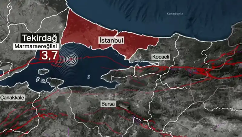 Marmara Denizi'nde Beklenmedik Deprem: 3,7 Büyüklüğünde Sarsıntı Kaydedildi